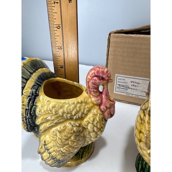 Napco Turkey Sugar & Creamer Set 1960s Vintage Japan w/Box - Picture 11 of 12